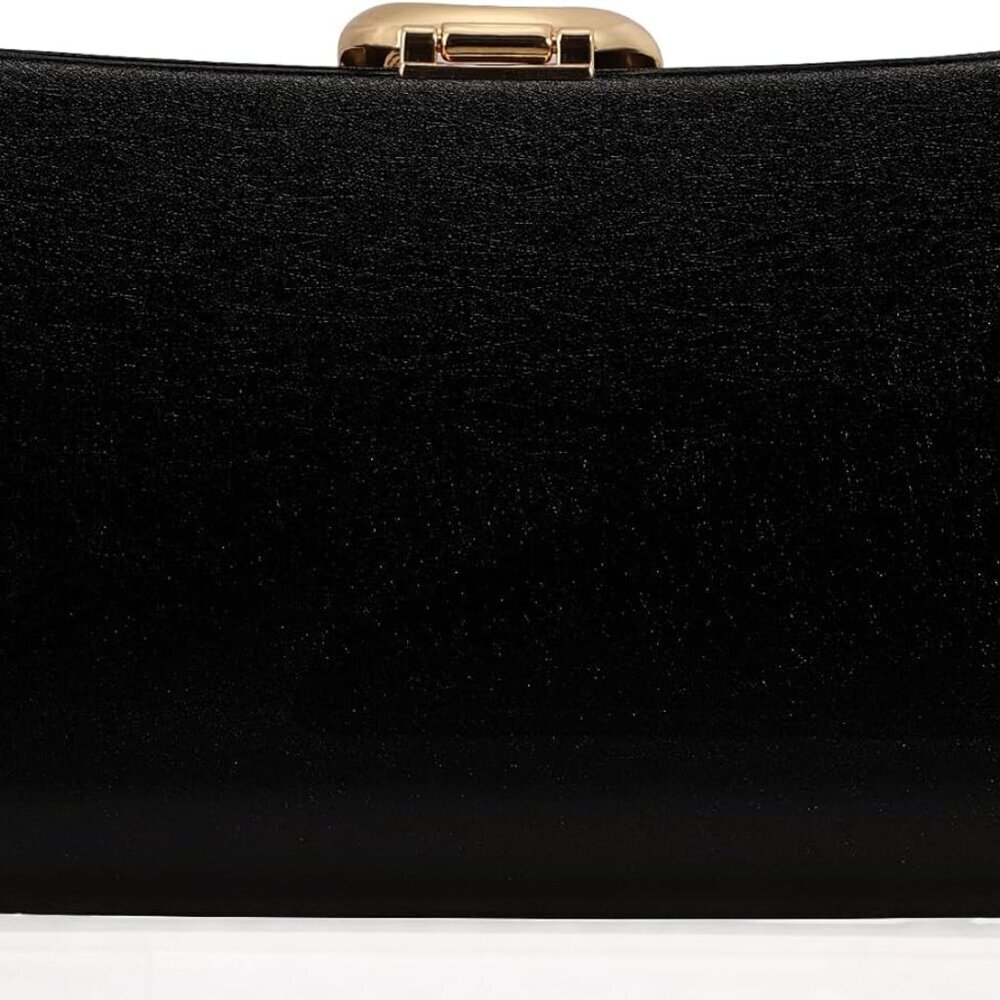 Women's Synthetic Leather Clutch Bag with Snake Clasp 7.8x4.1x2in - Picture 8 of 8